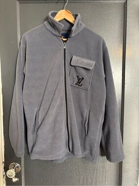 Louis Vuitton Men’s slate blue Zip-Up Corduroy Jacket